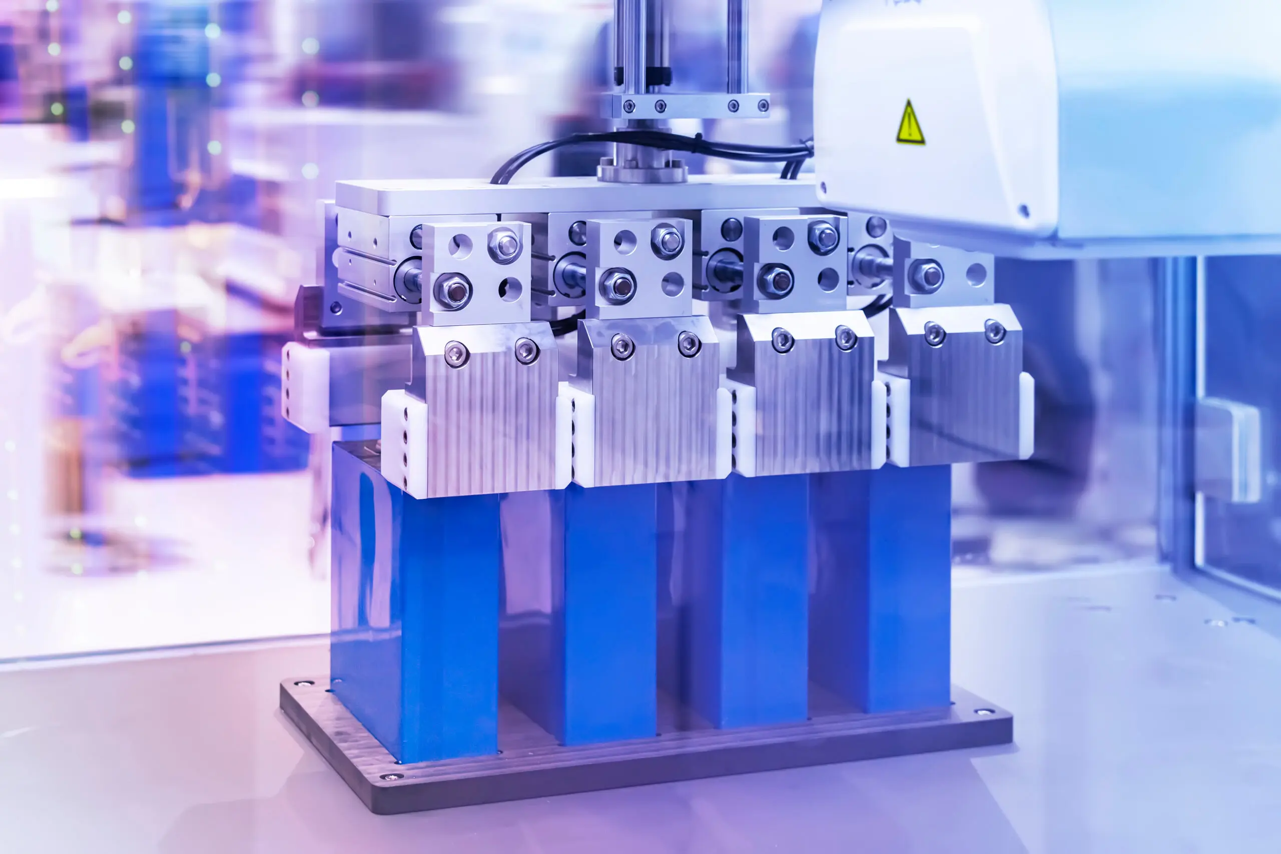 artificial intelligence machine at industrial manufacture factory of lithium battery