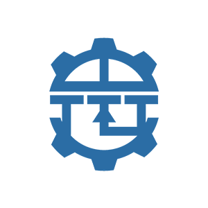 Treetown Tech's blue gear logo on a white background